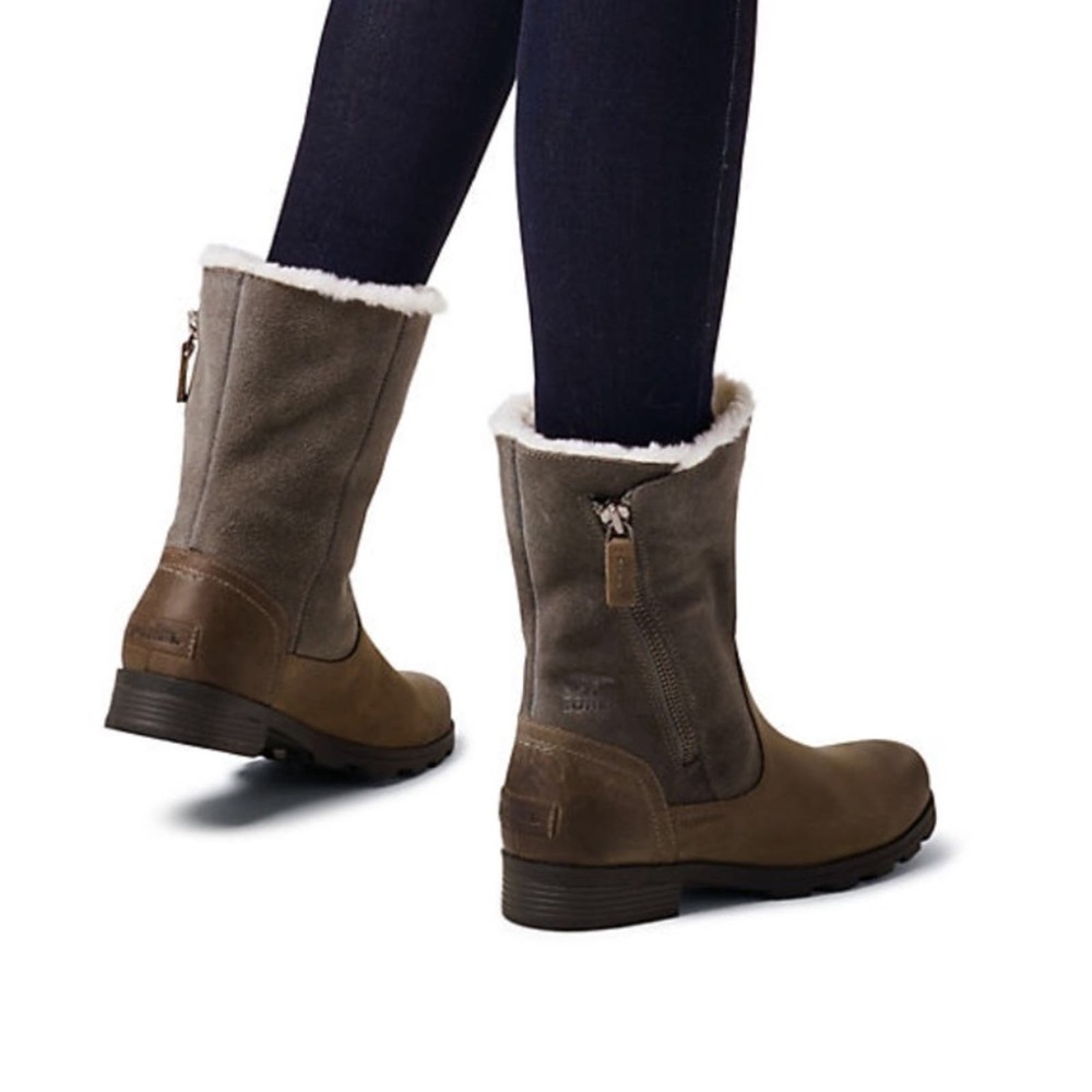 Sorel Emelie Foldover Casual Boots Suede/Leather 8.5